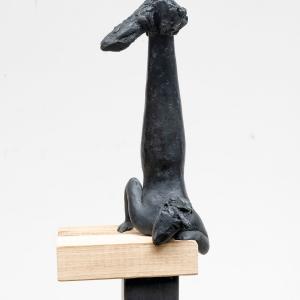 Terra, 2019,  Bronzo con asta di supporto, 14x9x25cm