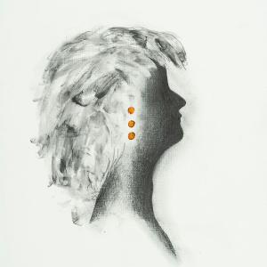 Testa illuminata 8,  2020, Tecnica mista su carta, 35x25cm