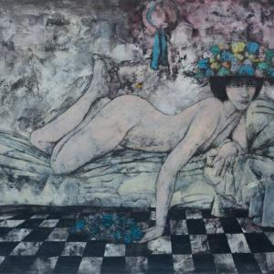 Prova dei cappelli, , Olio su tavola, 58x68cm