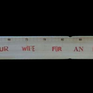 How to measure your wife, 2022, Inchiostro su legno, 146x7cm