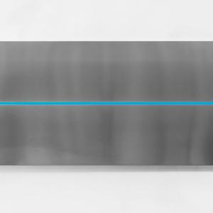AO I, 2022, Alluminio aeronautico con nastro luminoso, 84x184cm