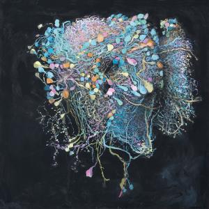 Hyper object  Still Life 8 - ENT1, 2021, Acrilico cangiante su tela, 150x150cm