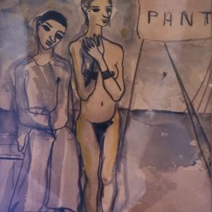 Coppia, , Acquarello su carta, 21,5x16cm