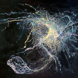 Hyper object Still Life 2 - ENT3, 2022, Acrilico cangiante su tela, 120x80cm