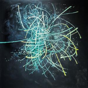 Hyper object  Still Life 1 - ENT2, 2022, Acrilico cangiante su tela, 150X150cm