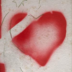 Cuore, 2007, Tecnica mista su carta, 26,5x20,5cm