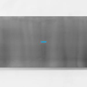 AO XI, 2022, Alluminio aeronautico con nastro luminoso, 84x184cm