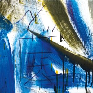 Blue Code, 2020, Smalto industriale su tela, 30x30cm