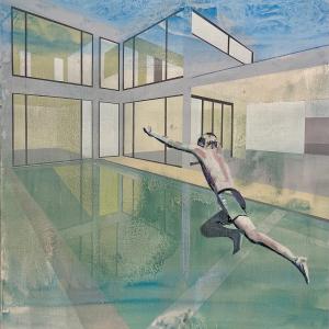 The pool, 2023, Oil on canvas, 140x120cm