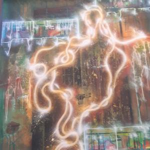 Don't let anything stop you, 2023, Tecnica mista su tela, 134x112cm