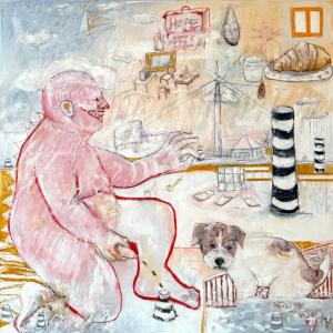 Human and Animal 3, 2025, Tecnica mista, 80x80cm