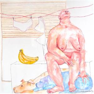 Human and Animal 2, 2025, Tecnica mista, 100x100cm