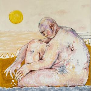 Human and Animal 1, 2025, Tecnica mista, 80x80cm