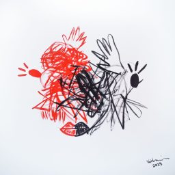 Humain 54_2, 2025, Acrilico su tela, 100x100cm