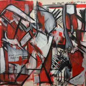 Vissuto nel sentire, 2024, Tecnica mista, 100x100cm