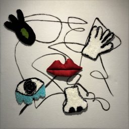 Umanità destrutturata, 2025, Mixed media, 100x100cm