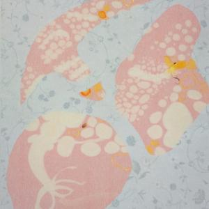 Il fiore di Colombo, 2023, Olio, grafite su tessuti di cotone cuciti insieme, 180x140cm