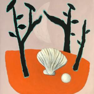 L'isola felice, 2024, Olio su tela, 80x90cm