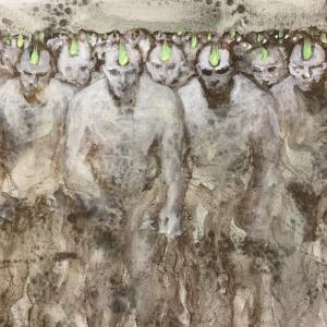 La grande marcia, 2023, Tecnica mista su tela, 35X45cm