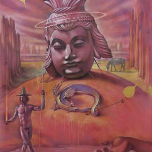 S.Giorgio, 2023, Tecniche miste su carta intelata, 185x150cm