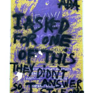 RAW manifesto, 2022, Acrylic on manipulated printing, 140x100cm