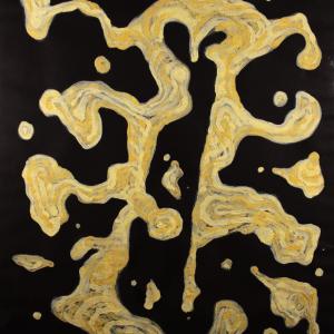 Guerriero di sabbia, 2023, Tempera alla sabbia su cartoncino, 55x75cm