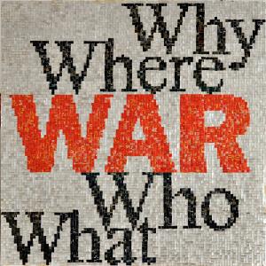 War, 2012, Tessere d'alluminio e colla su tela, 100x100cm