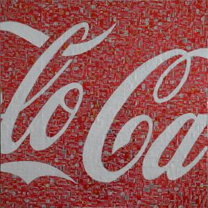 Loca, 2014, Tessere d'alluminio e colla su tela, 100x100cm
