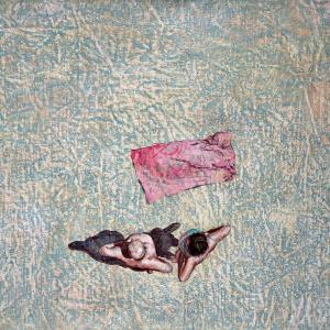 Pink Beach Towel, 2022, Vinilico su lino, 50x70cm