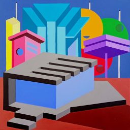 Un panorama, , Acrilico su tela, 40x40cm