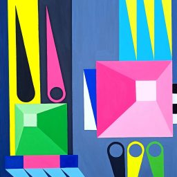 Crune di colore, 2023, Acrilico su tela, 100x70cm