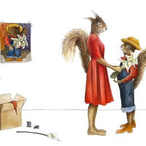 My aunt is an artist, 2024, Acquarello su carta, 31x41cm