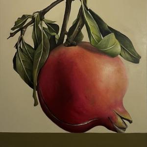 Composizione con melagrana II, 2023, Olio su tela, 125x80cm