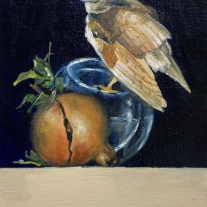 La llorona, 2024, Olio su carta telata, 23,5x13cm