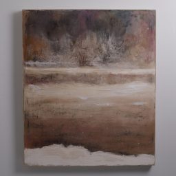 il testimone del tempo, 2025, Tecnica mista su tela applicata a scatola di cartone, 95x81x7cm