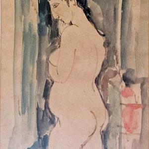 Nudo, 1950, Tecnica mista su carta, 29x20cm