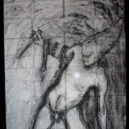 Istinto, serpente, Pan!, 2026, Acrilico su tessuto, 180x140cm